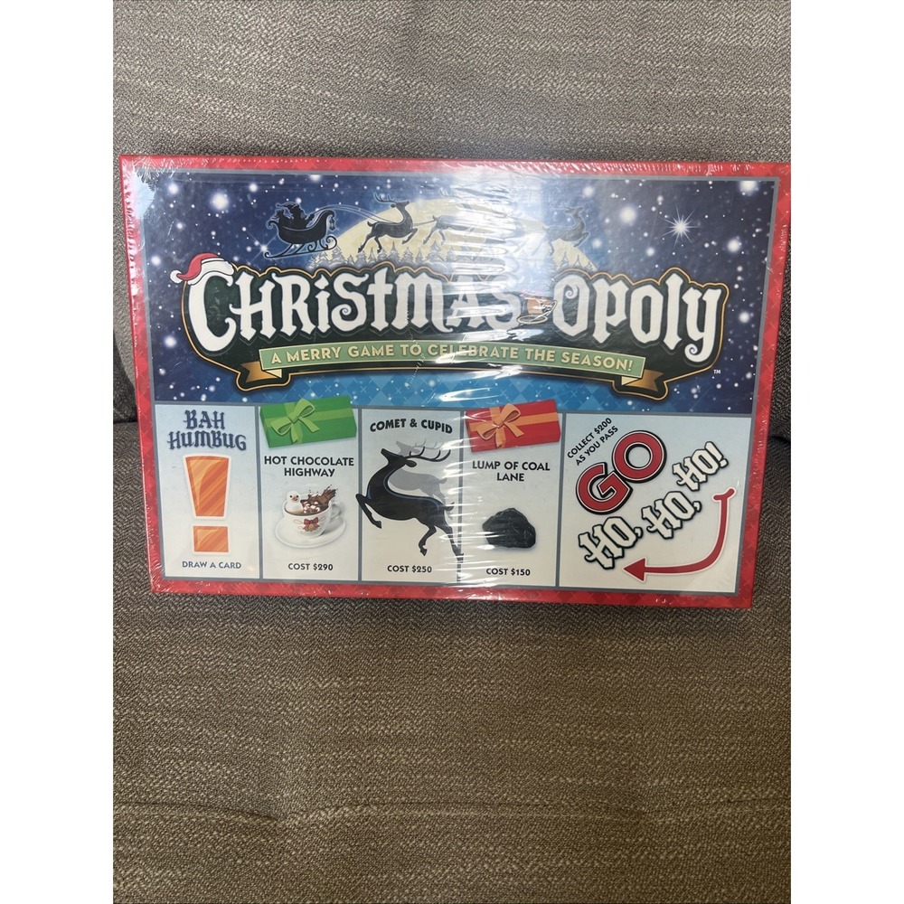 Monopoly NEW Christmas Christmas-opoly Style Family Board Game Late for the Sky